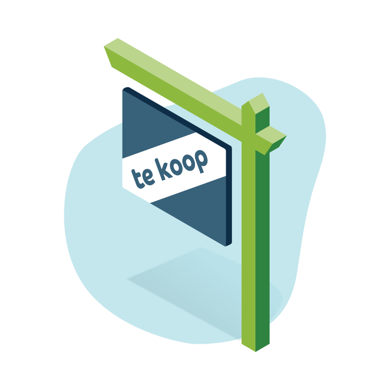 Illustratie: te koop bod.